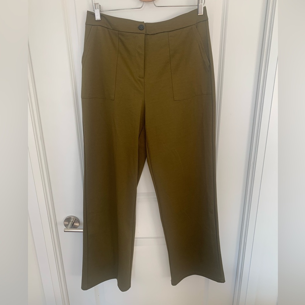 Vero Moda Olive Green Wide-Leg Trousers